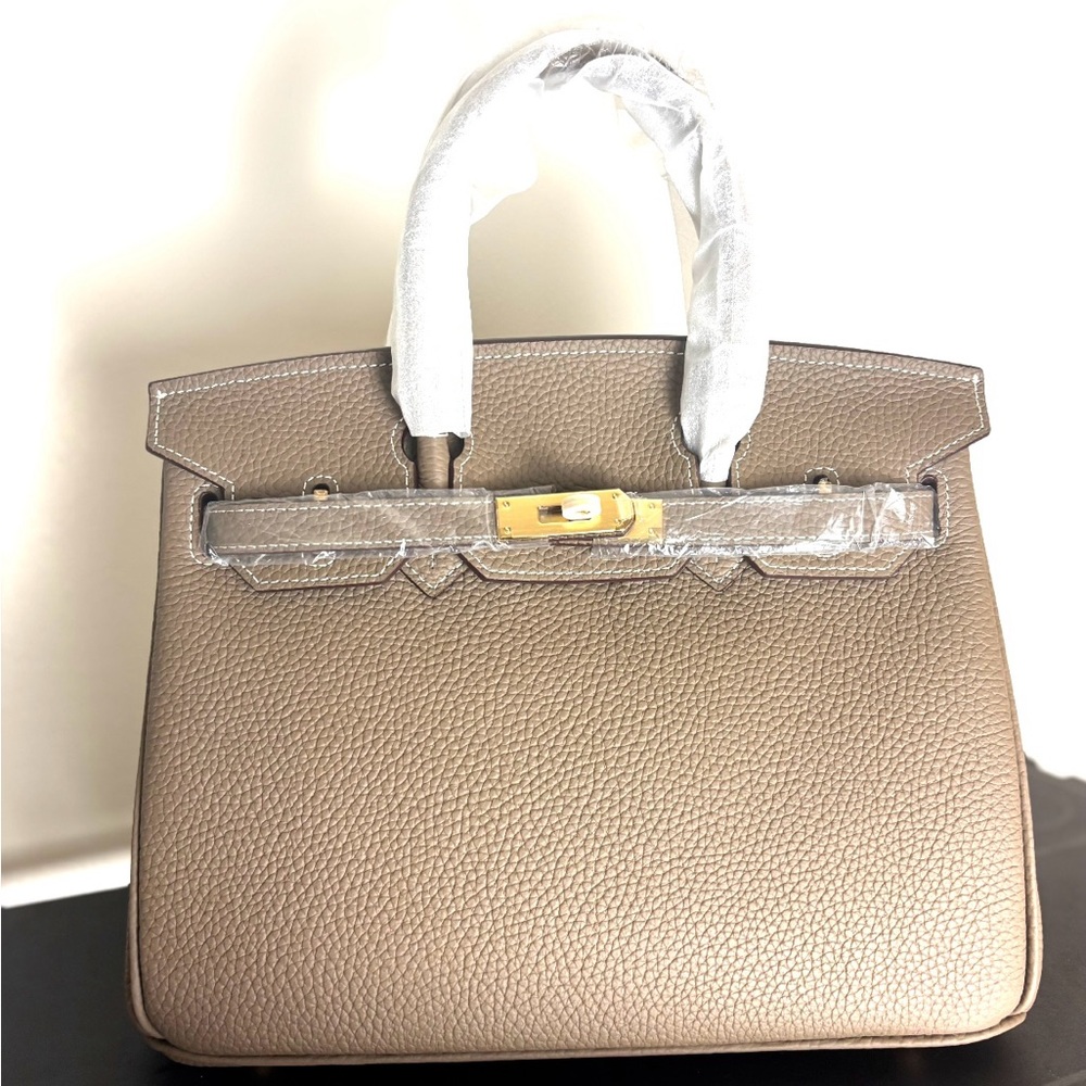 Genuine leather Taupe wirkin